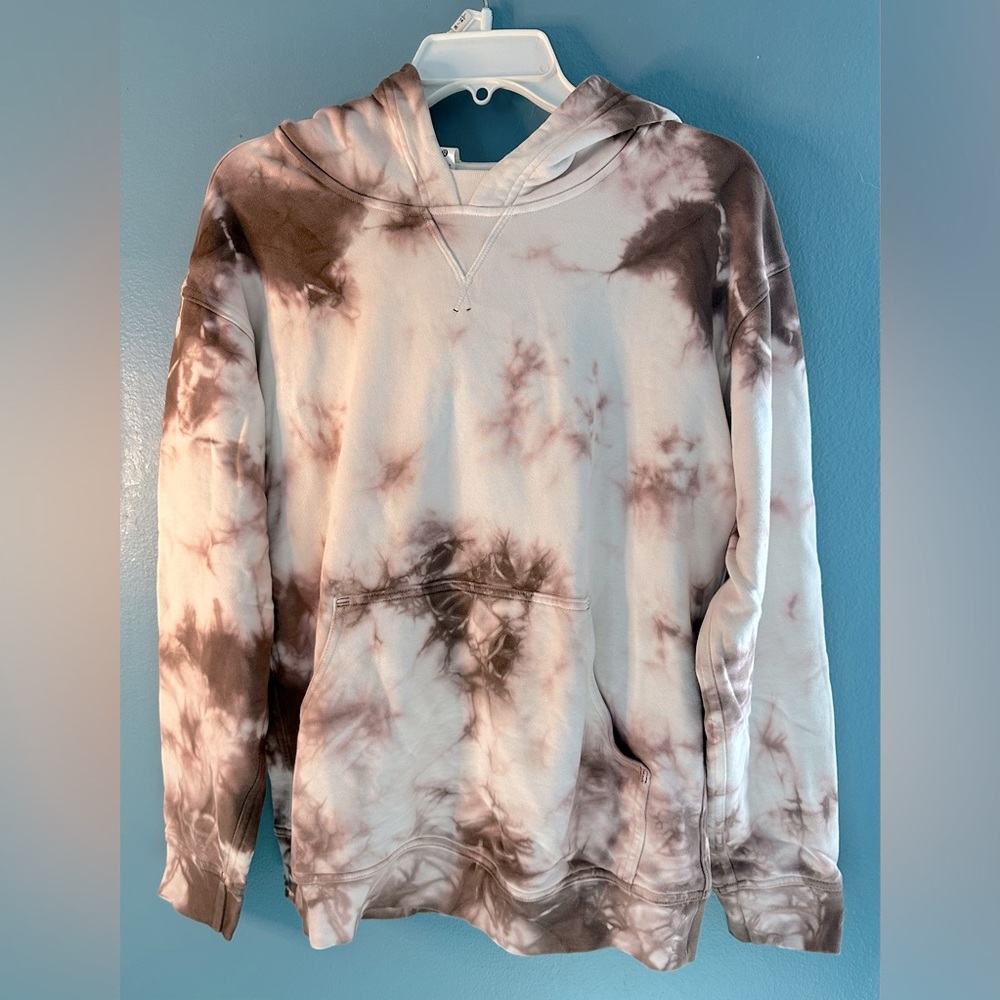 Lululemon All Yours Earth Dye Sand Pink Brown Tie Dye Hoodie Size 8 EUC